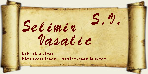 Selimir Vašalić vizit kartica